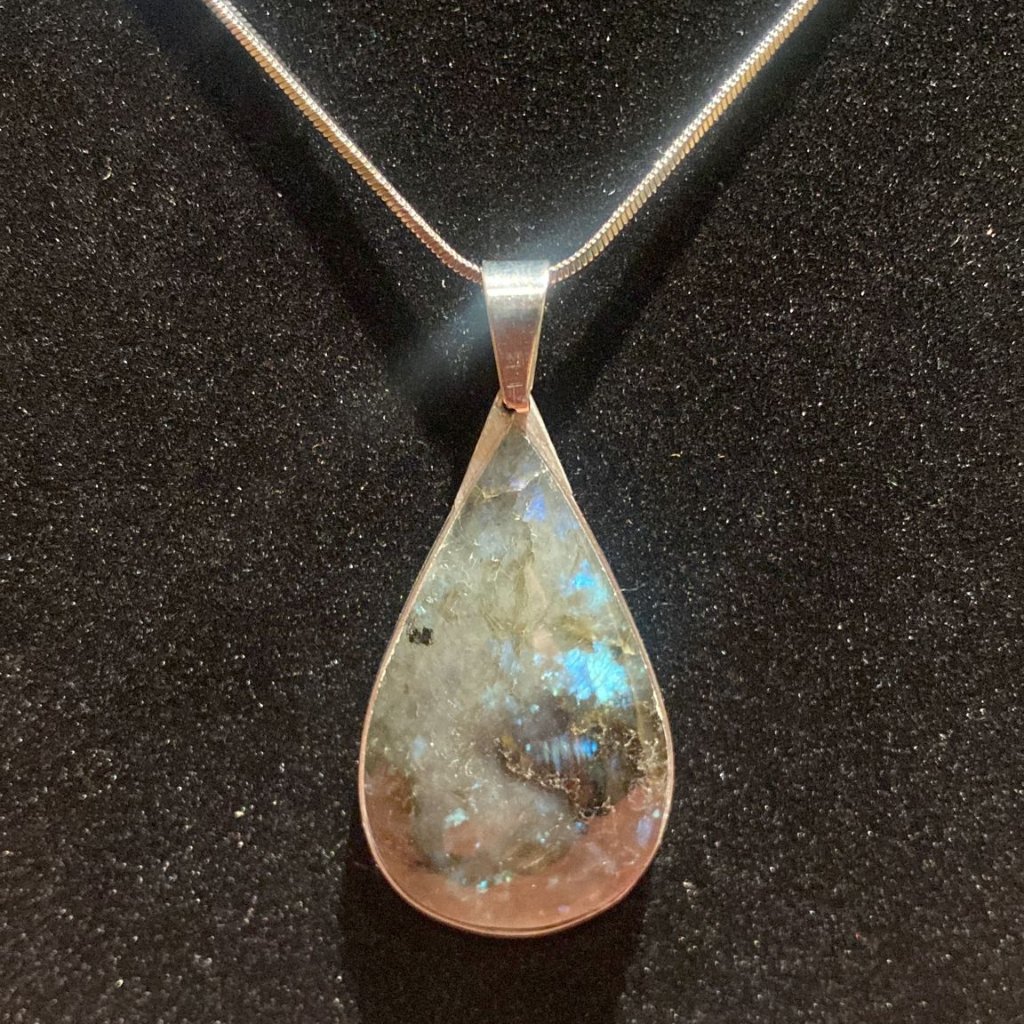 Labradorite Teardrop Crystal Pendant (Xl)